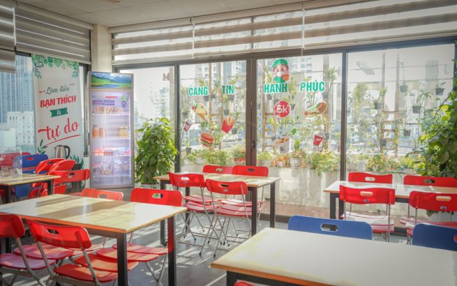 Không gian “chill phết” của căng tin Hạnh phúc 5K+ Thái Minh