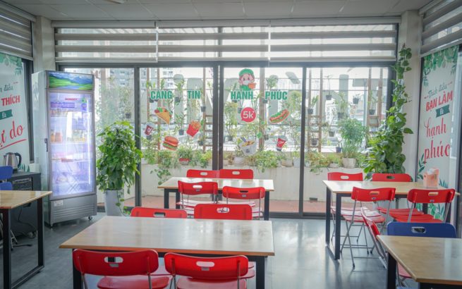 Không gian “chill phết” của căng tin Hạnh phúc 5K+ Thái Minh