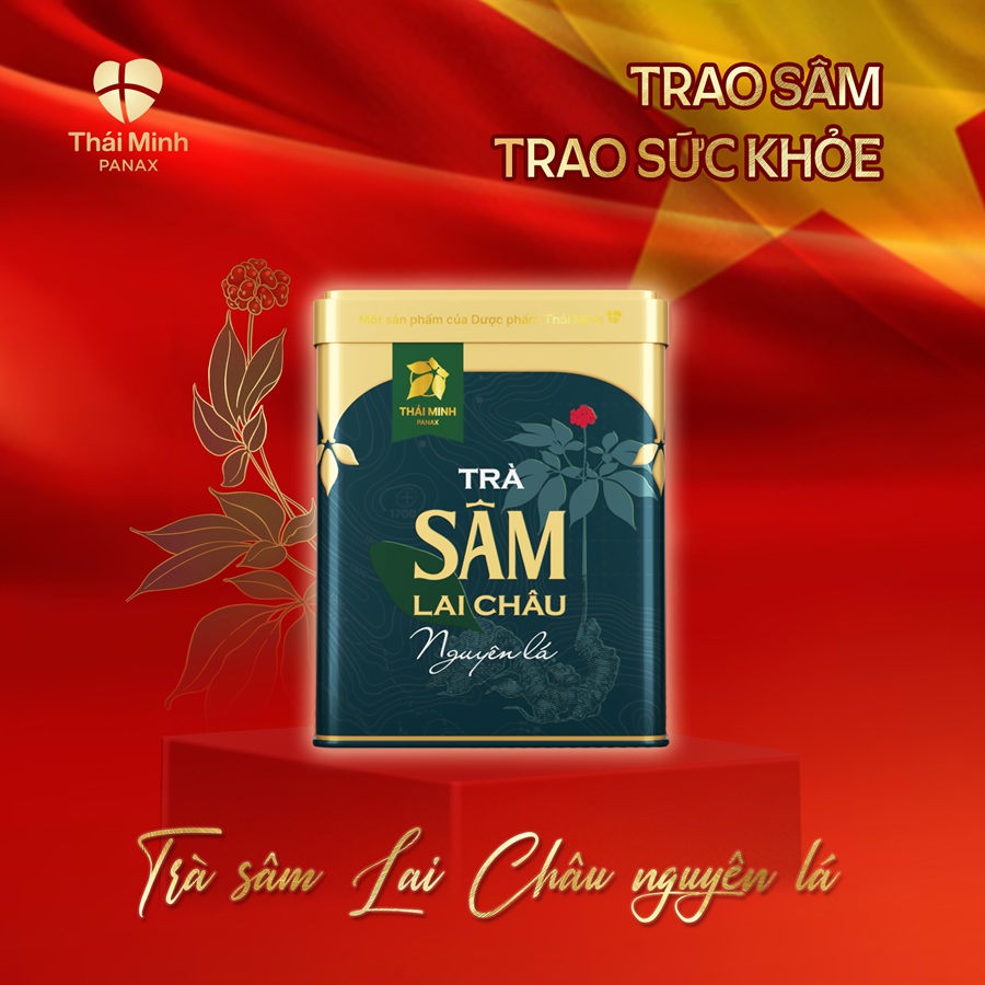 Trà Sâm Lai Châu nguyên lá (hộp thiếc)