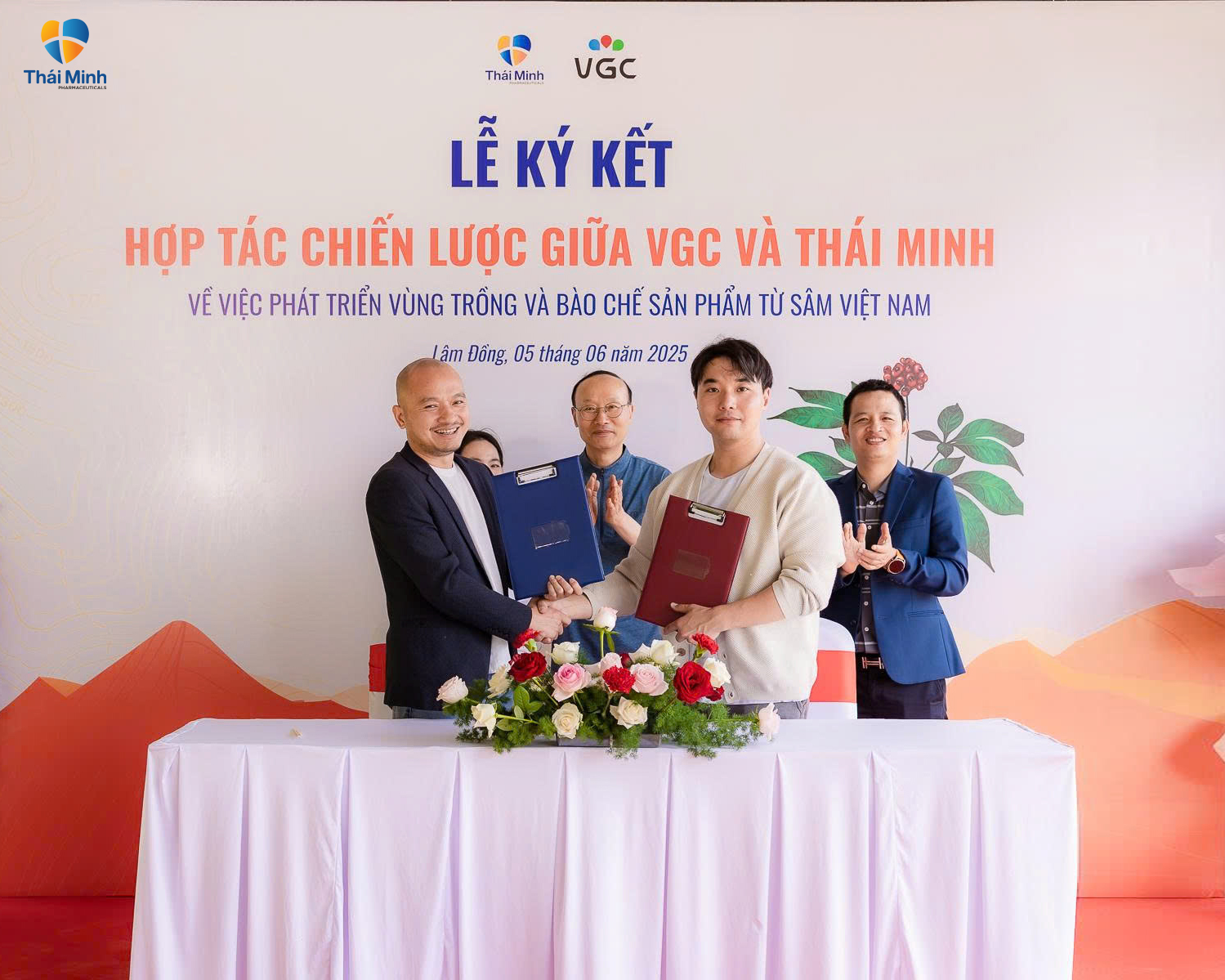 Sâm Thái Minh ký kết hợp tác chiến lược với VGC, bước tiến mới trong tiệm cận công nghệ trồng sâm Hàn Quốc